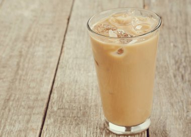 Coffee, drink. Ice latte on the table