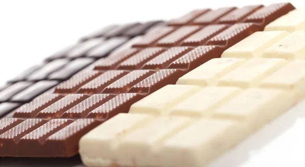 Diferentes Barras Chocolate Mesa — Foto de Stock