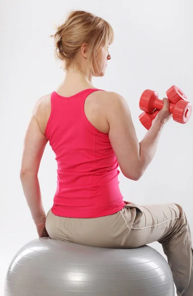 Frau Bei Bewegung Sport Und Gesundem Leben — Stockfoto