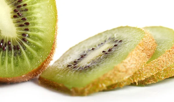 Fructe Proaspete Kiwi Fundal Alb — Fotografie, imagine de stoc