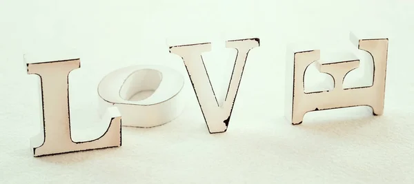 Wort Liebe Zum Valentinstag — Stockfoto