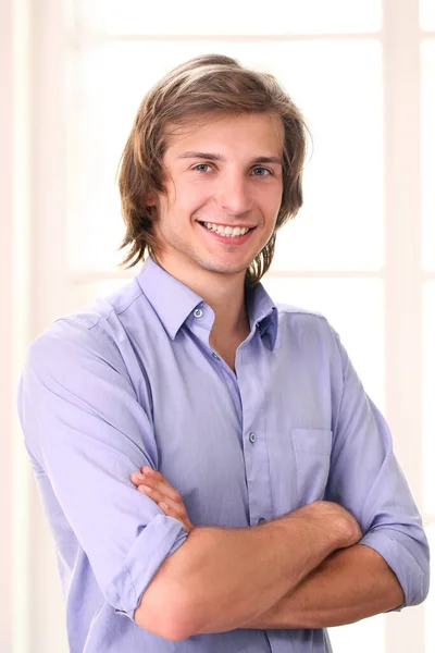 Retrato Cara Feliz Bonito — Fotografia de Stock