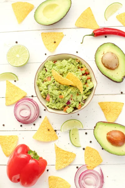 Heerlijke Guacamole Dip Tafel — Stockfoto