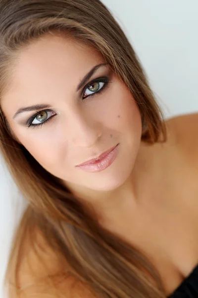 Portrait Beautiful Girl Makeup Who Posing — Stock Photo, Image