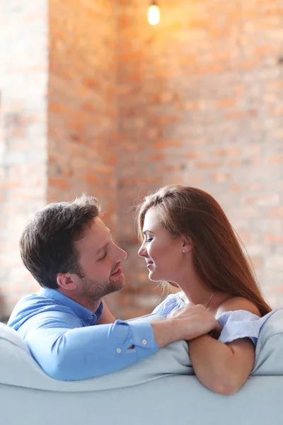 Relationship Lovely Couple Home — Stock Photo, Image