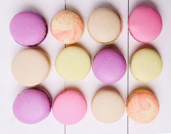 Caramelle Dolcezza Delizioso Macaron Francese Sul Tavolo — Foto Stock