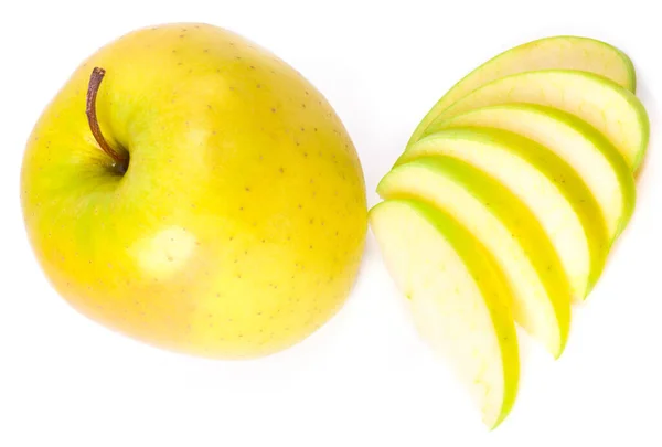 Läckra Äpple Vit Bakgrund — Stockfoto