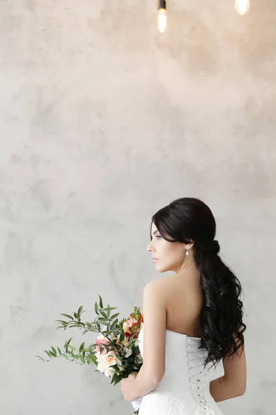 Hermosa Novia Vestido Novia — Foto de Stock