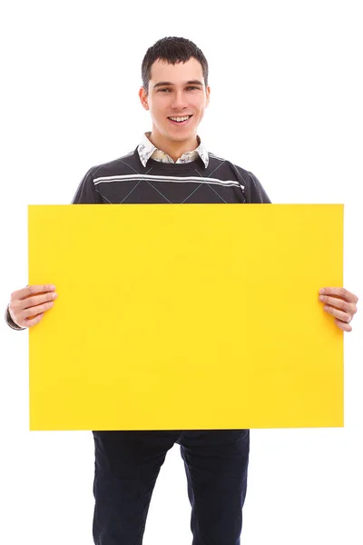 Junge Attraktive Mann Posiert Auf Weißem Hintergrund — Stockfoto