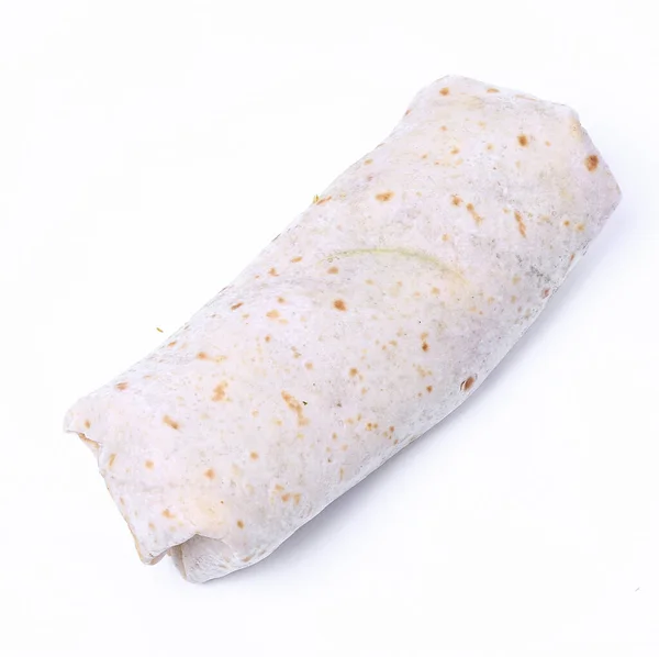 Köstlicher Burrito Auf Weißem Hintergrund — Stockfoto