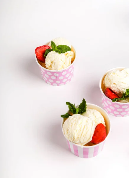 Food Sweet Delicious Ice Cream Table — Stock Photo, Image