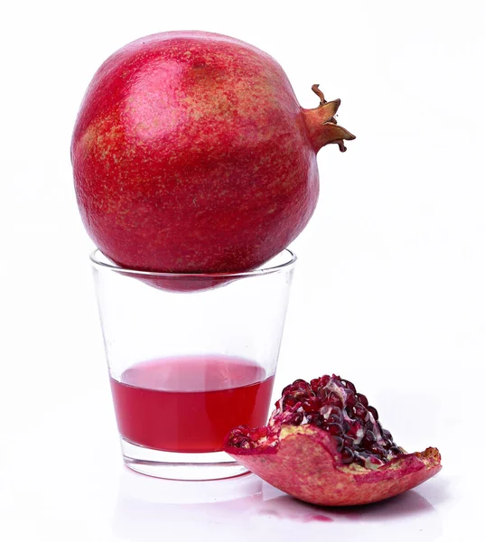 Juicy Pomegranate White Background Stock Photo