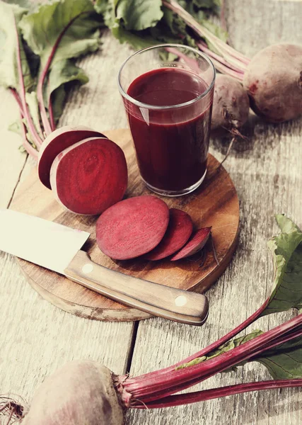 Verdura Fresca Succo Barbabietola Sul Tavolo — Foto Stock