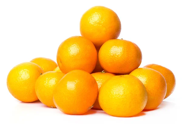 Läcker Mandarin Vit Bakgrund — Stockfoto