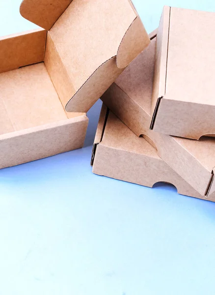 Carton boxes on a blue background