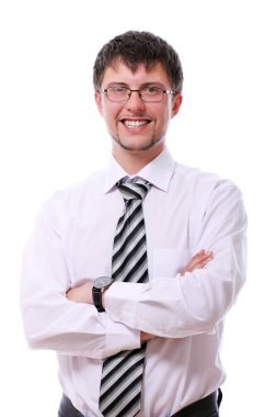 Gözlüklü genç yakışıklı işadamı