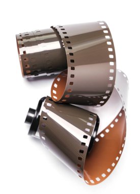 Sinematografi. Beyaz arkaplanda eski bir bant