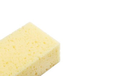 Beyaz arkaplanda sarı sünger