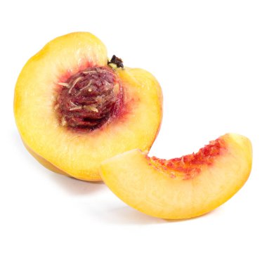 Beyaz arkaplanda şeftali