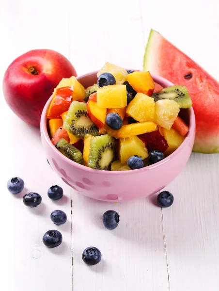 Deliciosa Ensalada Frutas Mesa — Foto de Stock