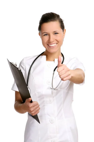 Beautiful Young Doctor White — Stock Photo, Image