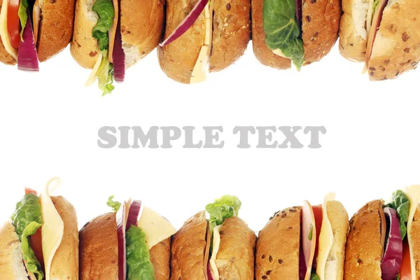 Fresh Sandwiches White Background — Stock Photo, Image