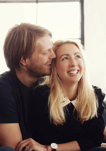 Amor Relación Hermosa Pareja Casa — Foto de Stock