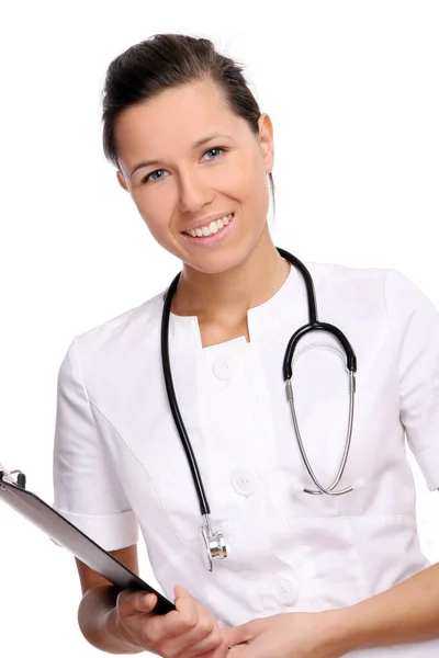 Beautiful Young Doctor White — Stock Photo, Image