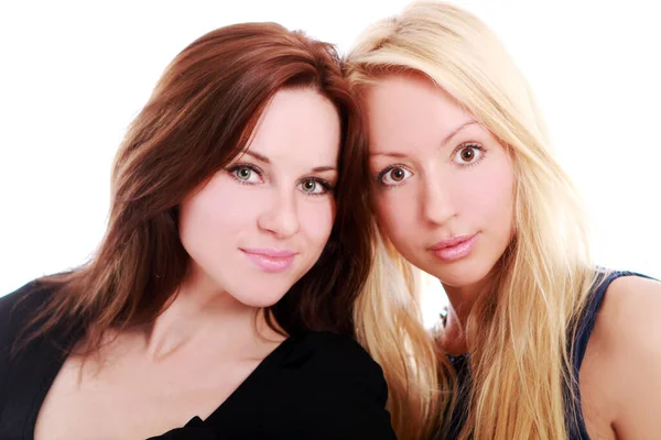 Dos Hermosas Novias Sobre Fondo Blanco — Foto de Stock