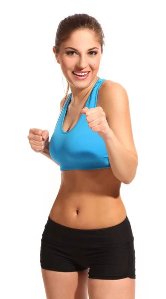 Schöne Aktive Frau Fitnessanzug Beim Training — Stockfoto