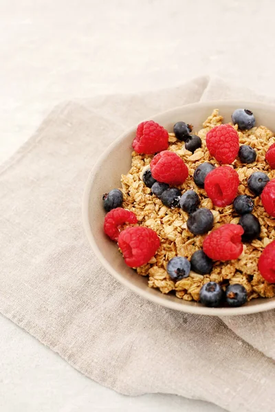 Comida Saudável Muesli Com Bagas Boliche — Fotografia de Stock