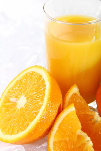 Jus Orange Frais Dans Glace — Photo