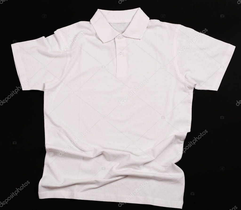 White shirt on a black background