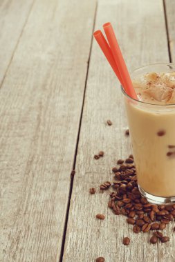 Coffee, drink. Ice latte on the table