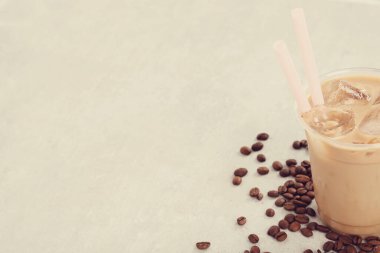 Coffee, drink. Ice latte on the table