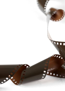 Beyaz arkaplanda film şeridi