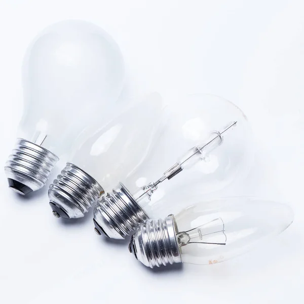 Light Bulbs Bright White Background — Photo