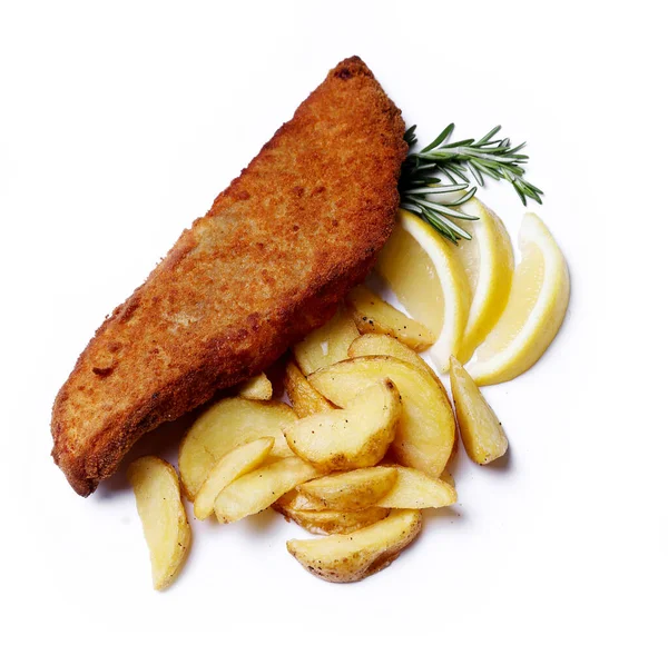 Delicioso Filete Pescado Con Patata — Foto de Stock
