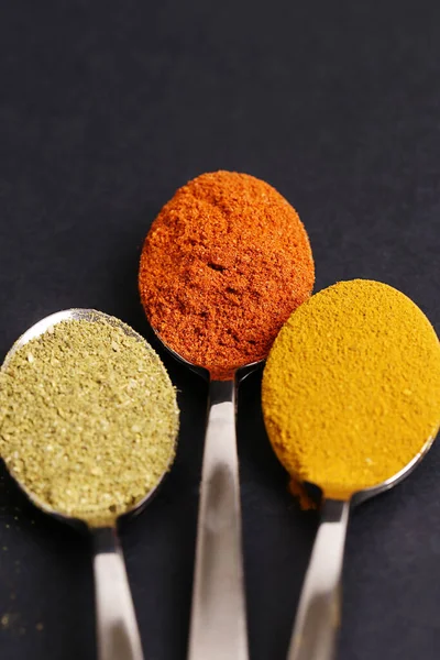 Seasoning Cooking Various Powder Spices — Stock Photo, Image