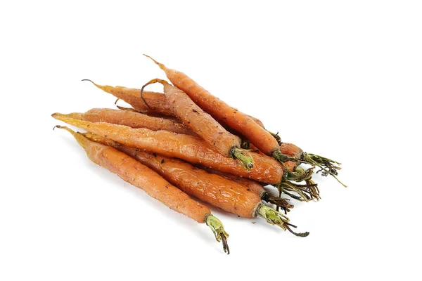 Comida Verduras Zanahorias Horno Sobre Fondo Blanco — Foto de Stock