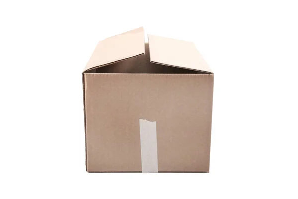 Cardboard Box White Background — Stock Photo, Image