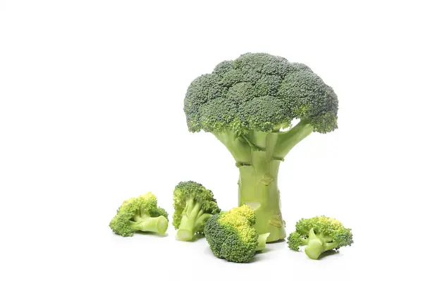 Broccoli Vit Bakgrund — Stockfoto