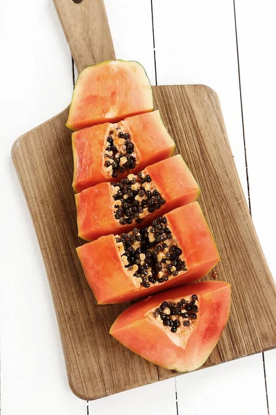 Papaya Wooden Table — Stock Photo, Image