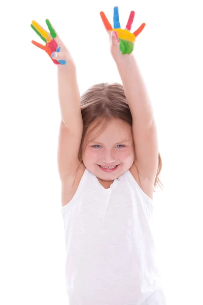 Portrait Cute Happy Girl Studio — Stock Photo, Image