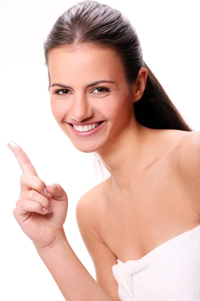 Retrato Estudio Una Hermosa Joven — Foto de Stock