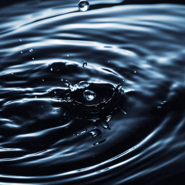 Water is moving from the fall of a droplet 