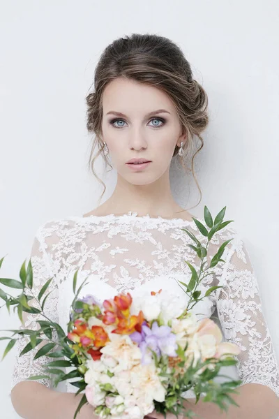 Bella Sposa Abito Sposa — Foto Stock