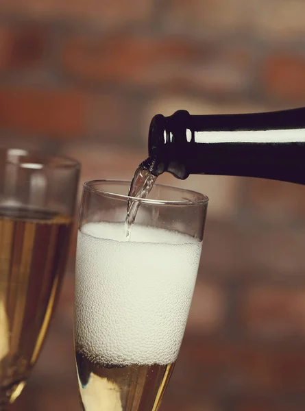 Alkoholhaltig Dryck Champagne Häller Festen — Stockfoto