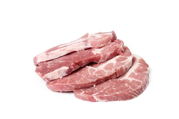 Carne Cruda Fondo Bianco — Foto Stock