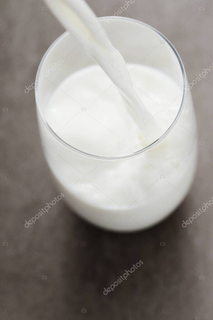 Drink. Milk in a glass